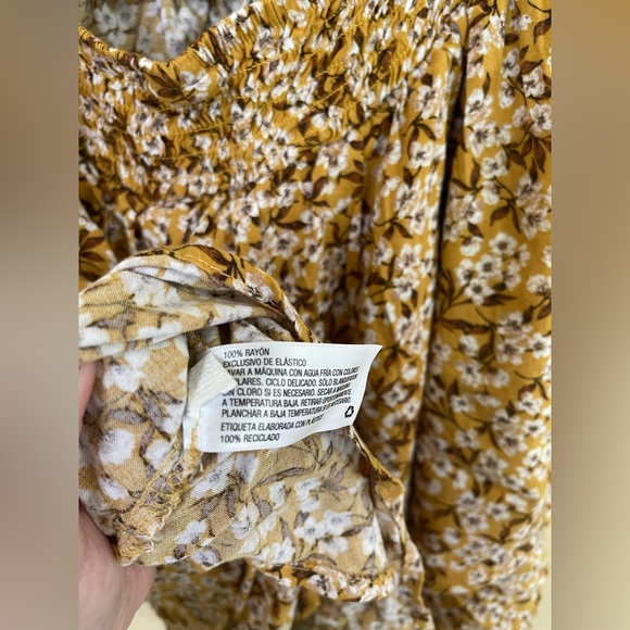 Wild Fable Dress Size M Midi Boho Puff Sleeve Ruffle Mini Open Back - Picture 8 of 11